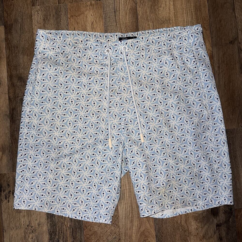 Johnnie-O Blue Floral Print Swim Shorts Size Medium